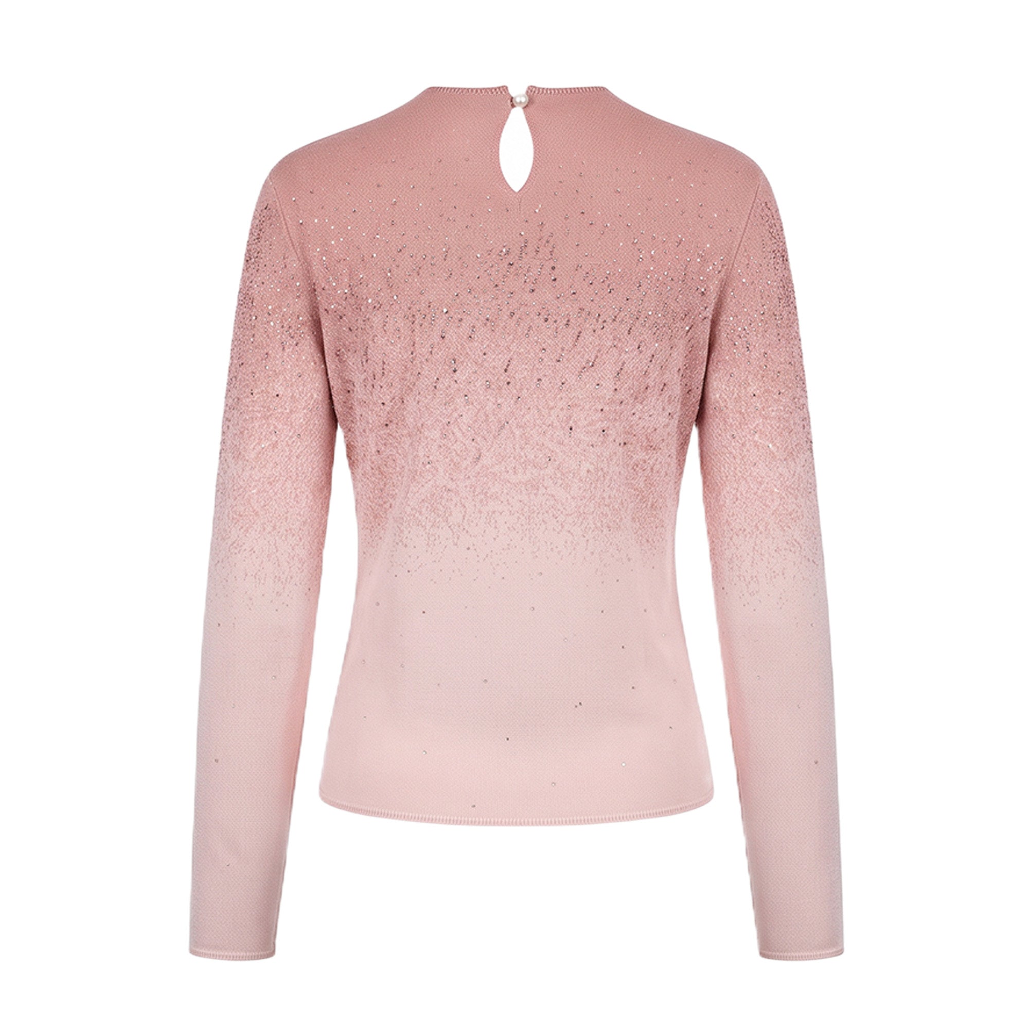Sparkling Ombre Embellished Knit Pullover
