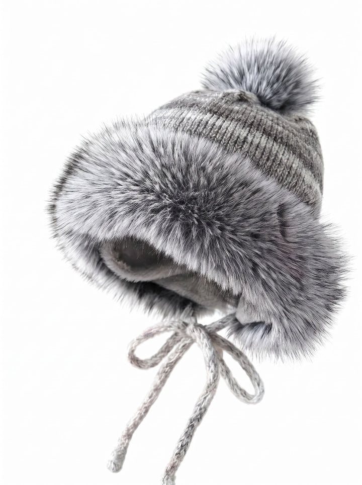 Cozy Faux Fur Trim Winter Hat