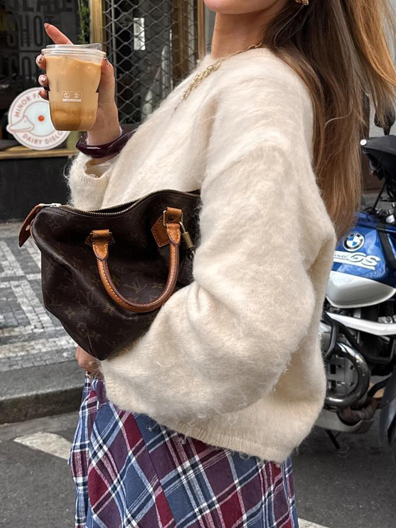 Cozy Fuzzy Crewneck Knit Pullover