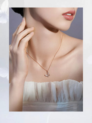 Dainty Rose Gold Butterfly Necklace
