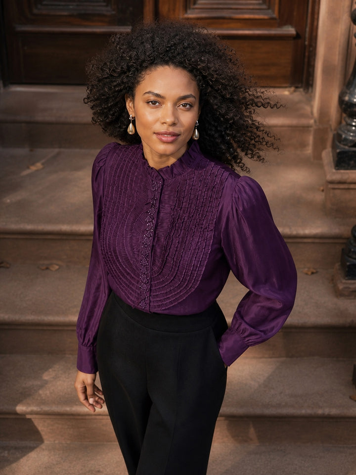 Victorian Ruffled Button Up Blouse