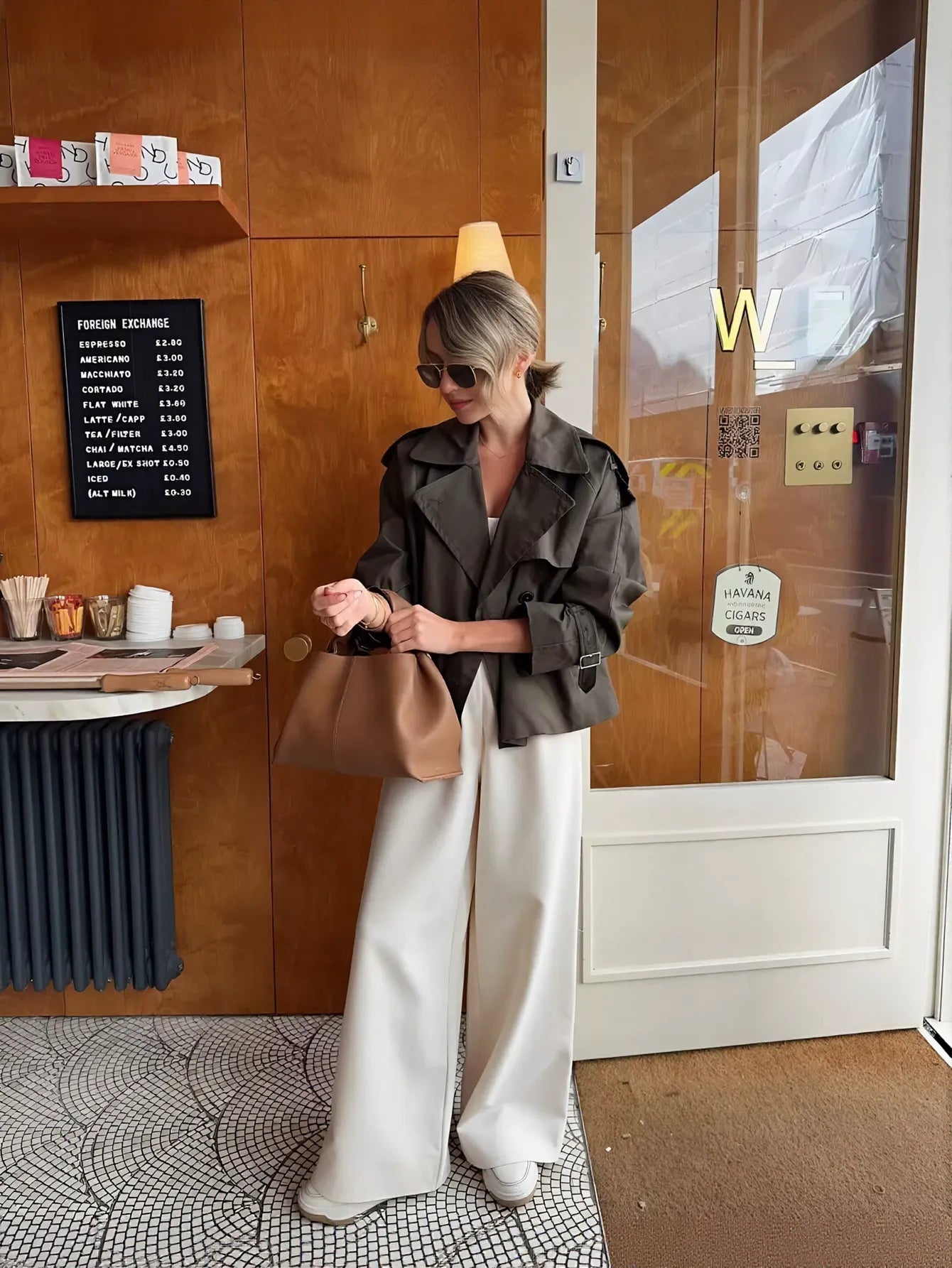 Double Breasted Cropped Trench Coat
