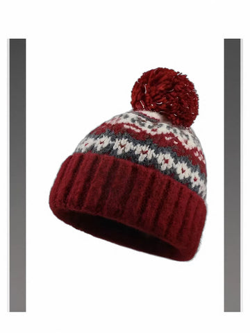 Cozy Fair Isle Pom Beanie