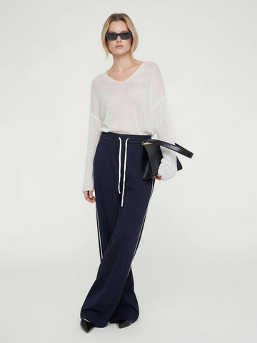 Contrast Trim Drawstring Trousers
