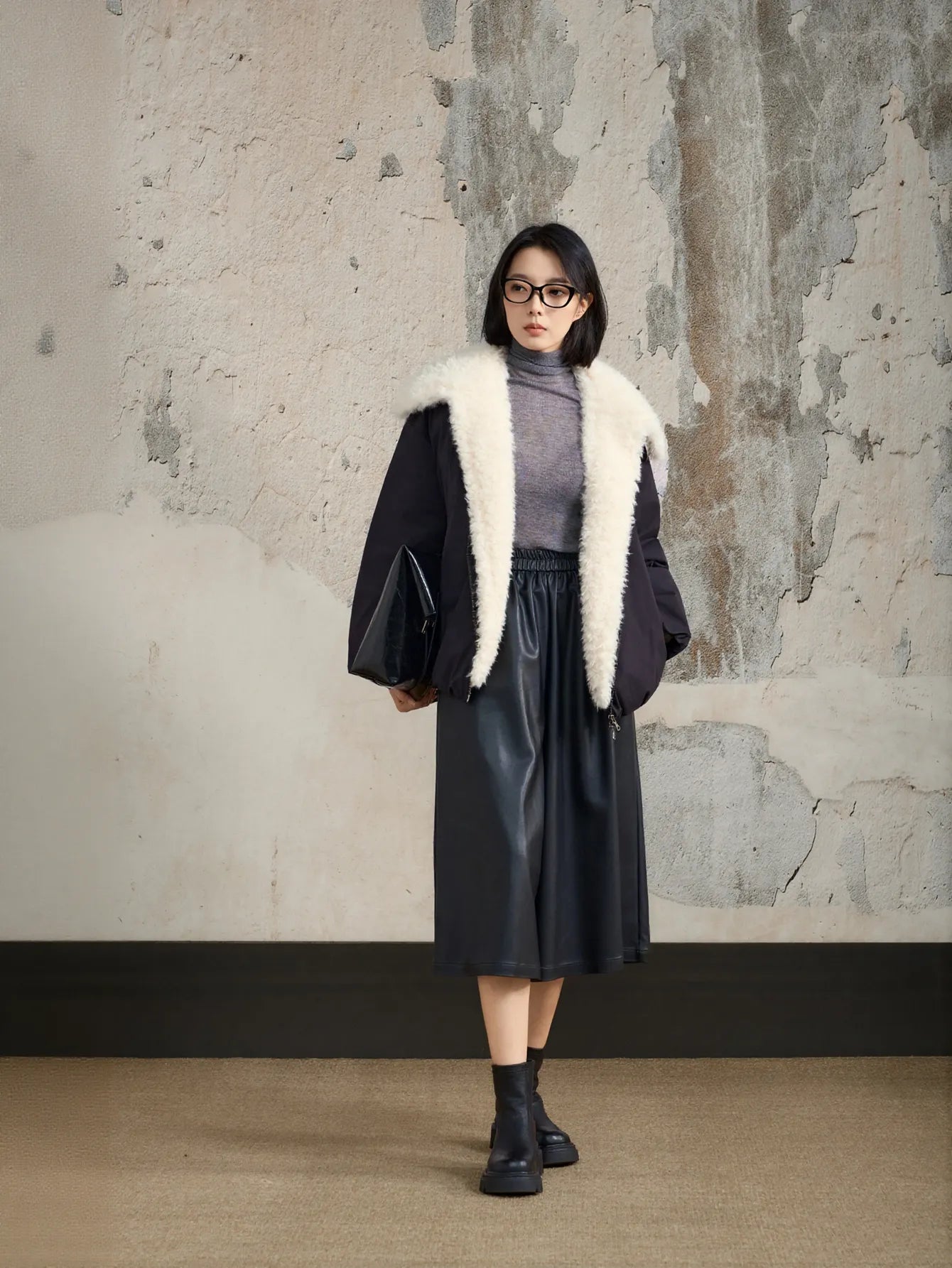 Faux Fur Collar Puffer Jacket
