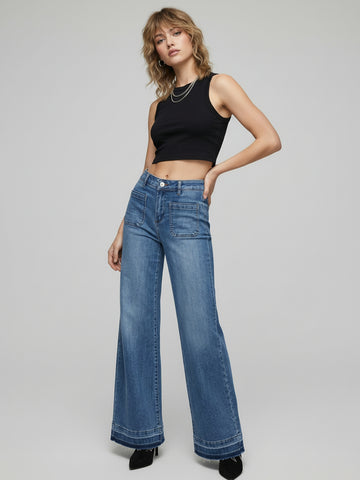 Low Stretch High Rise Flared Jeans