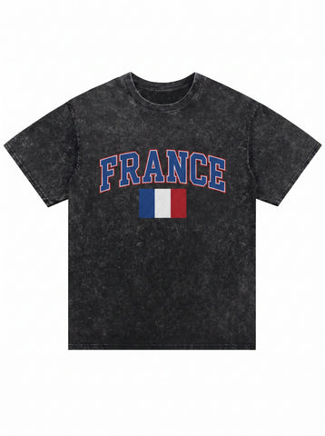 World Cup 2026 Vintage Washed France Graphic  T-Shirt
