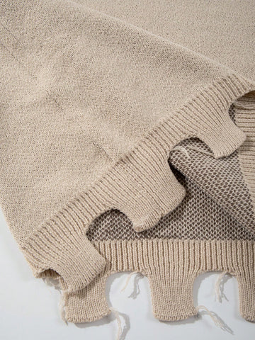 Oversized Grunge Cross Graphic Knit Sweater