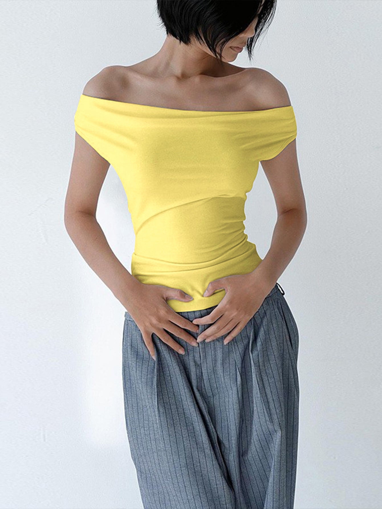 Slim Fit Off Shoulder T-shirt