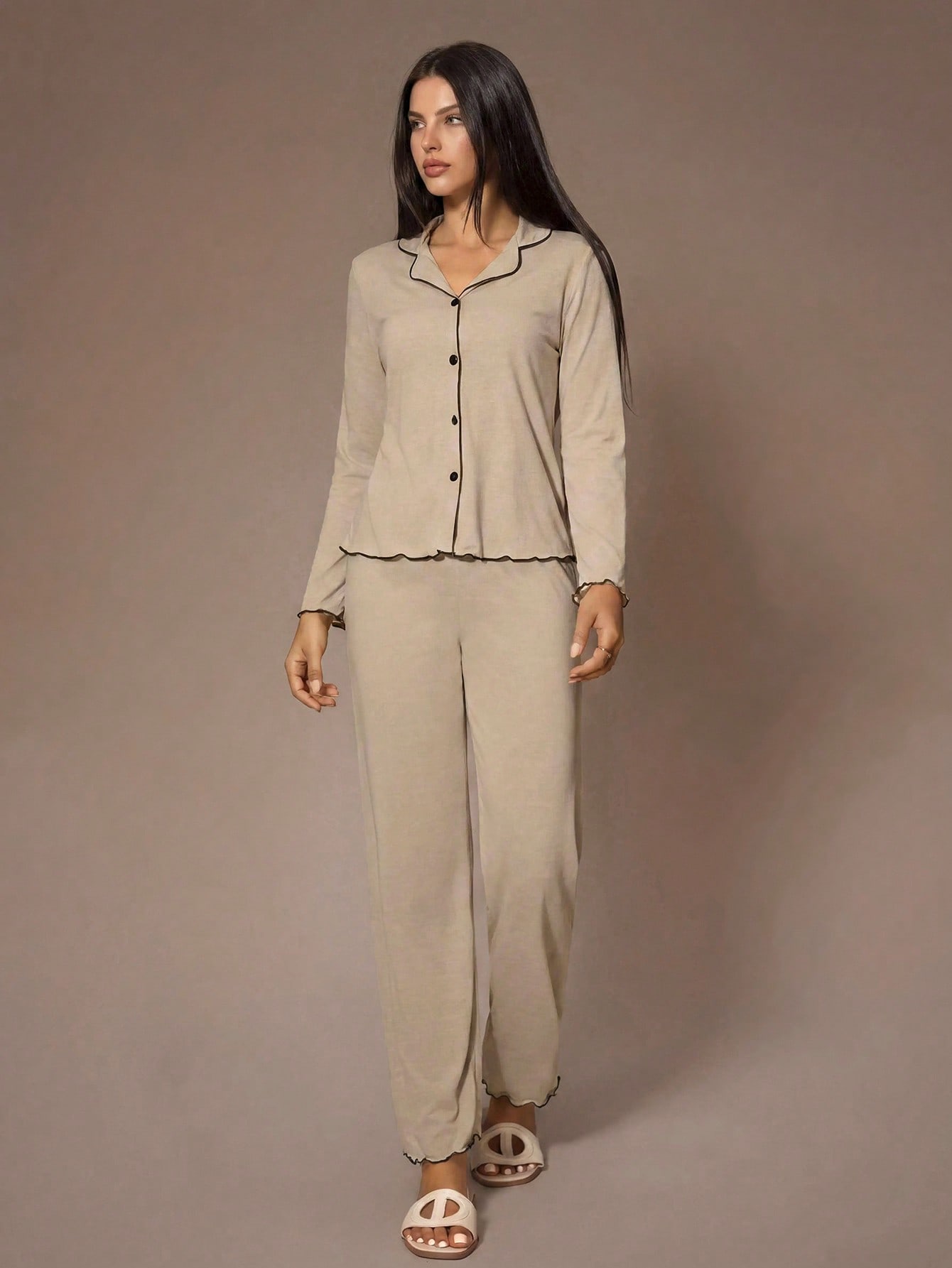 Soft Lettuce Edge Pajama Set