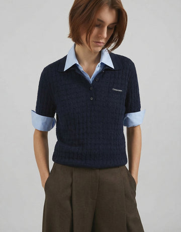 Ribbed Hem Knitted Top