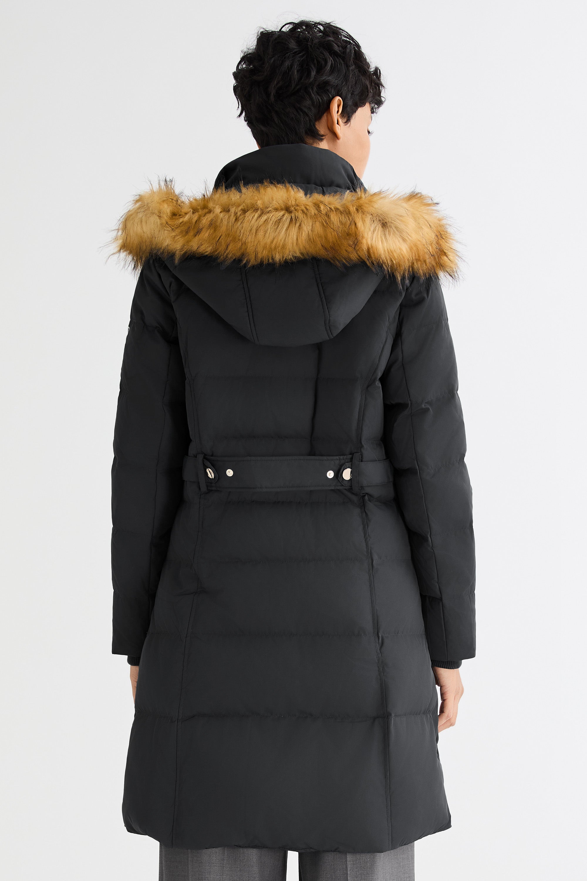 Faux Fur Hooded Puffer Coat