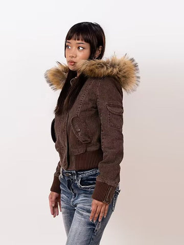 Faux Fur Lined Hooded Jacket