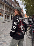 Distressed Grunge Graphic Oversized Sweater
