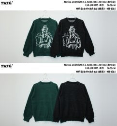 Oversized Graphic Print Crewneck Knit Sweater