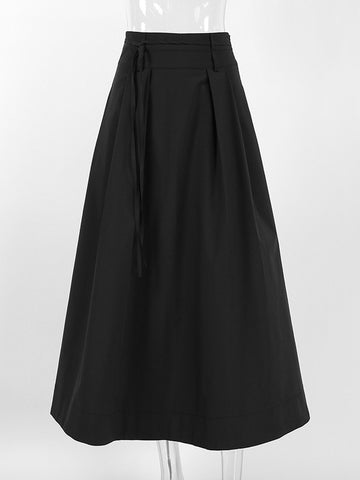 High Waisted Pleated Maxi Skirt