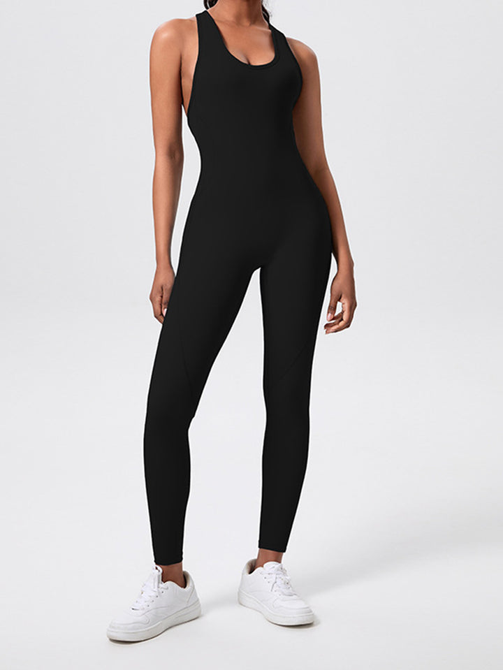 Backless Scrunch Butt Workout Jumpsuit