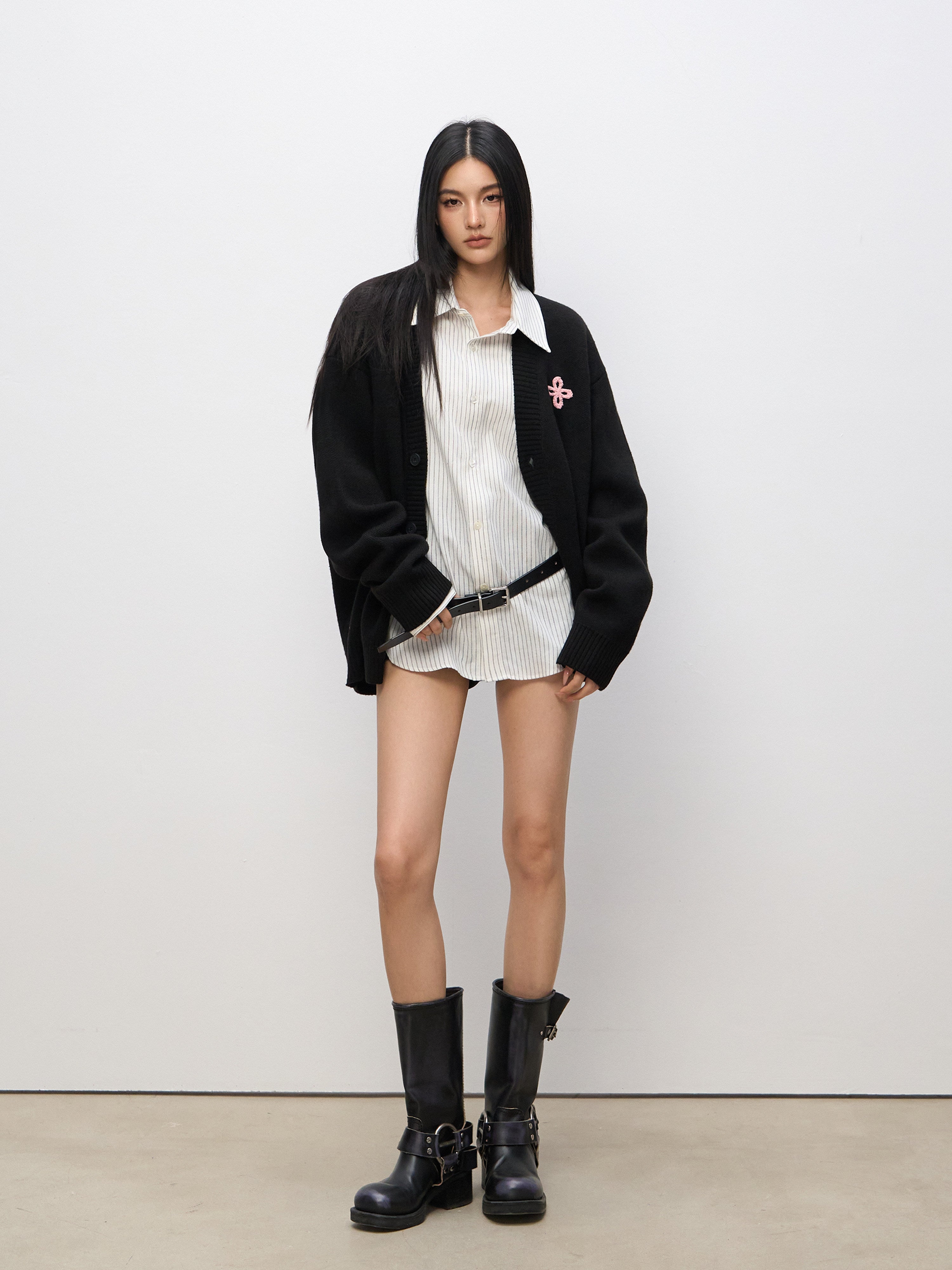 Oversized Graphic Unisex Knit Cardigan