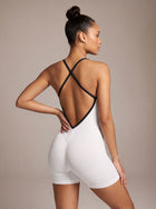 Backless Scrunch Butt Workout Romper Shorts