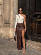 Cut Out One Shoulder Skirt Set