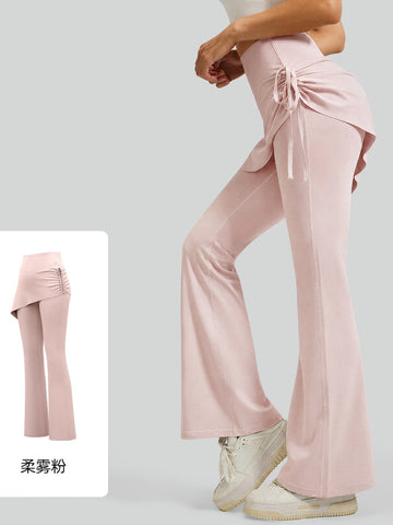 Ruched Skirted High Waisted Yoga Pants