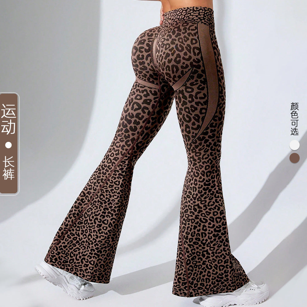 Butt Lifting Leopard Print Yoga Flare Pants