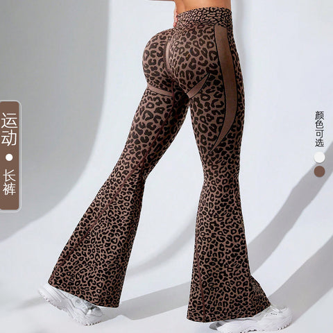 Butt Lifting Leopard Print Yoga Flare Pants