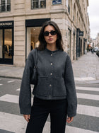 Cozy Wool Blend Snap Button Jacket