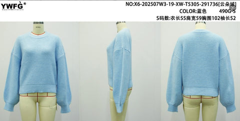 Cozy Soft Waffle Knit Pullover Sweater