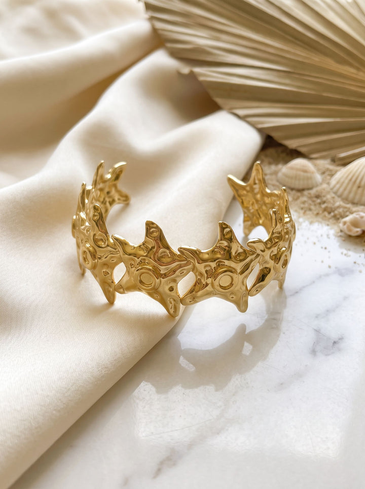 Gold Star Statement Cuff Bracelet