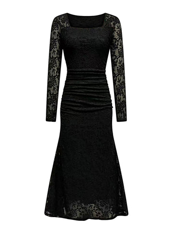 Long Sleeve Lace Elegant Maxi Dress