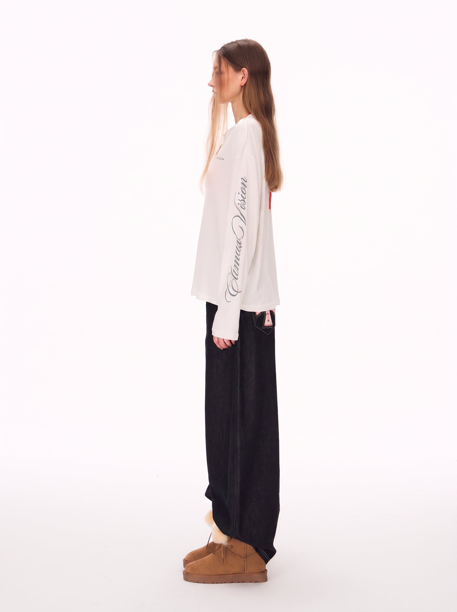 Oversized Thermal Henley Long Sleeve T Shirt