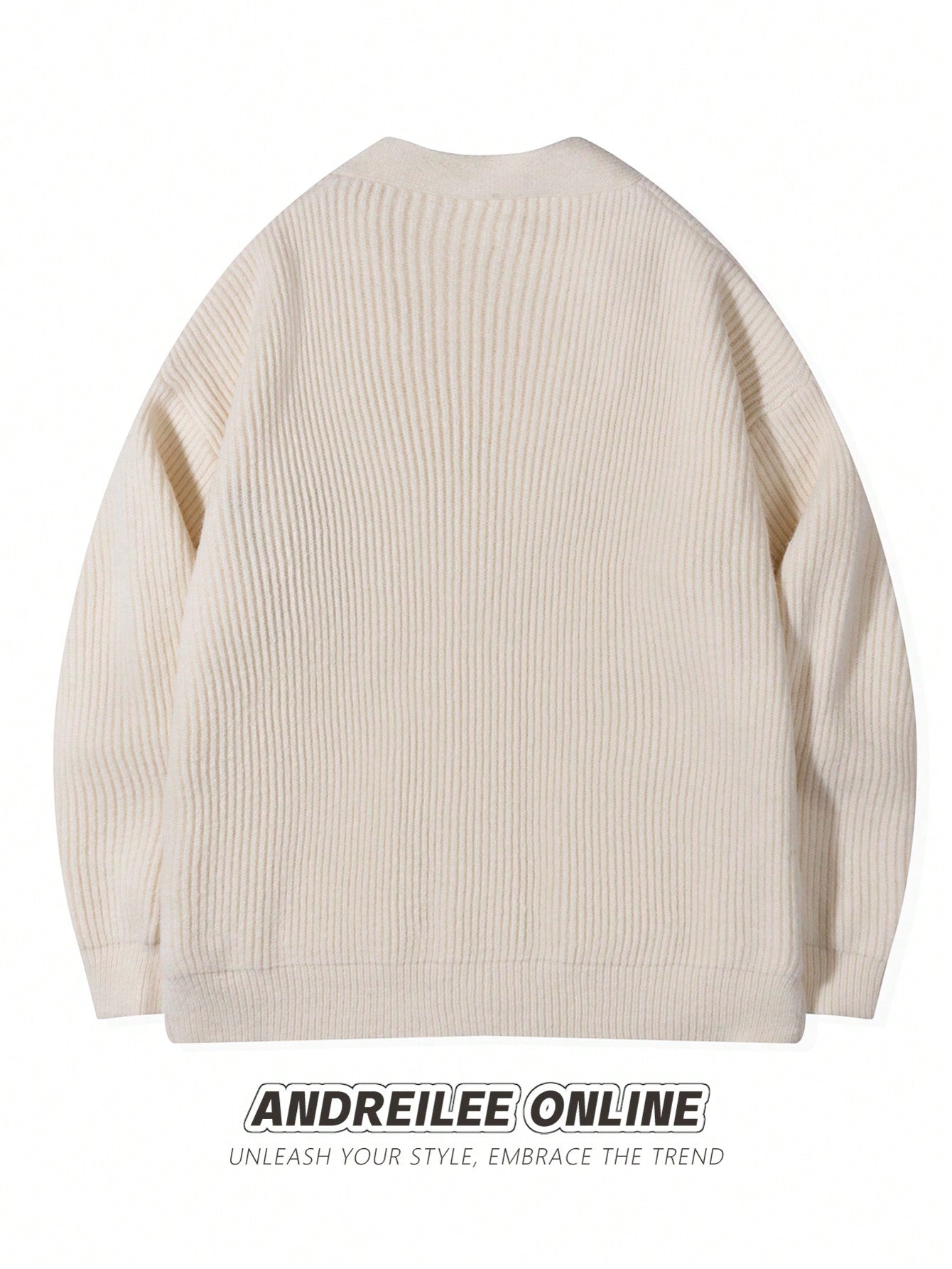 Oversized Letter Patch Ribbed Cardigan