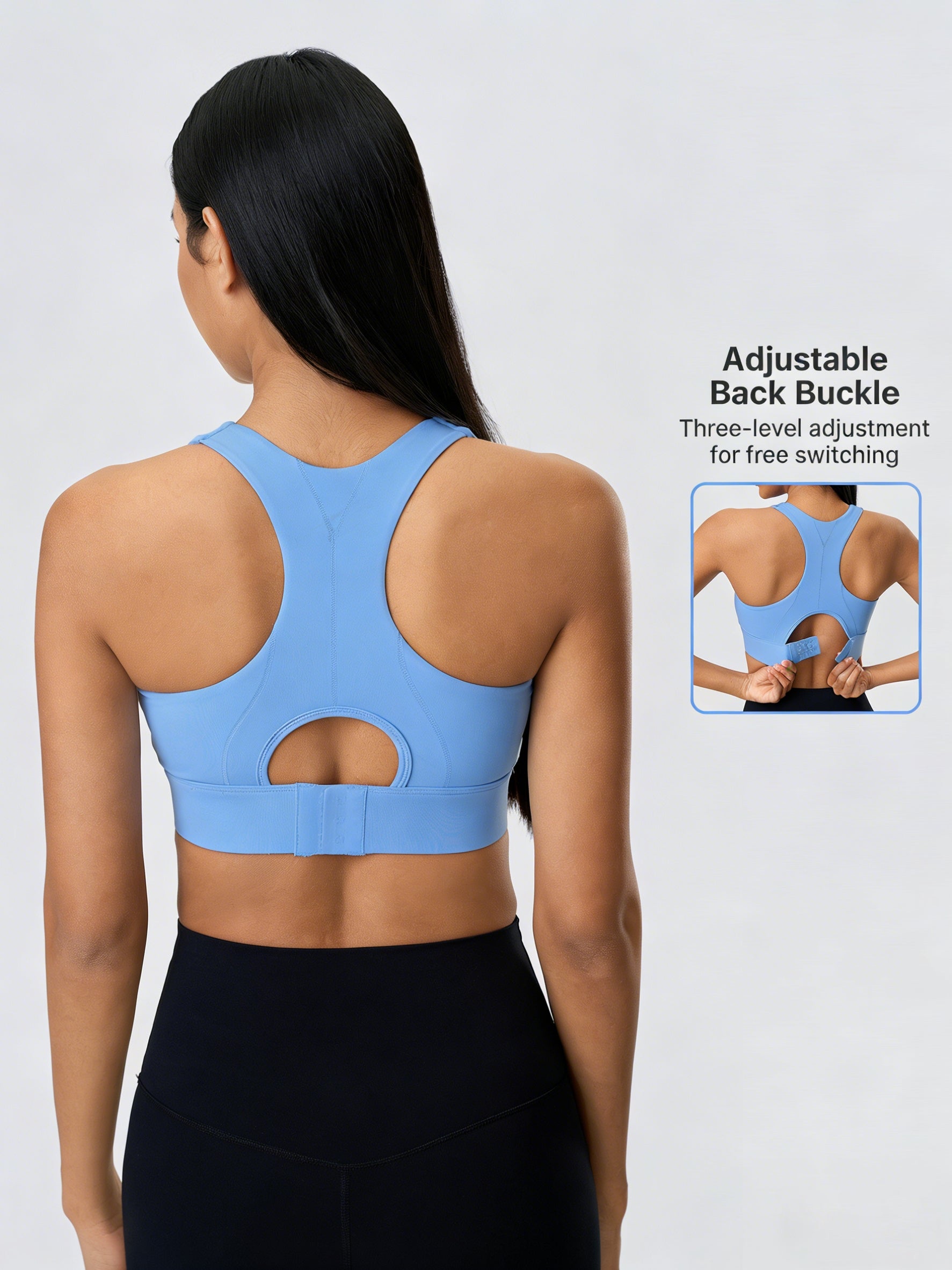 Semi-Fixed Cup Hook-Back Adjustable Fit Sports Vest-Multicolor