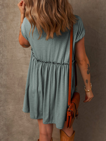 Ruffle Loose Fit Mini Dress