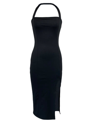 Halter Neck Bodycon Midi Dress