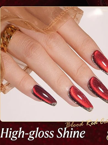 Sparkling Red Magnetic Cat Eye Gel Polish