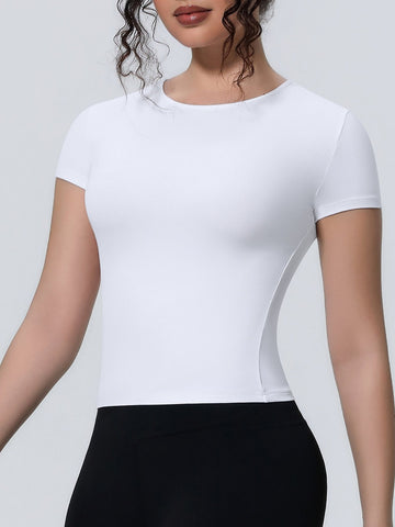 Seamless Stretchy Slim Fit Athletic Tee