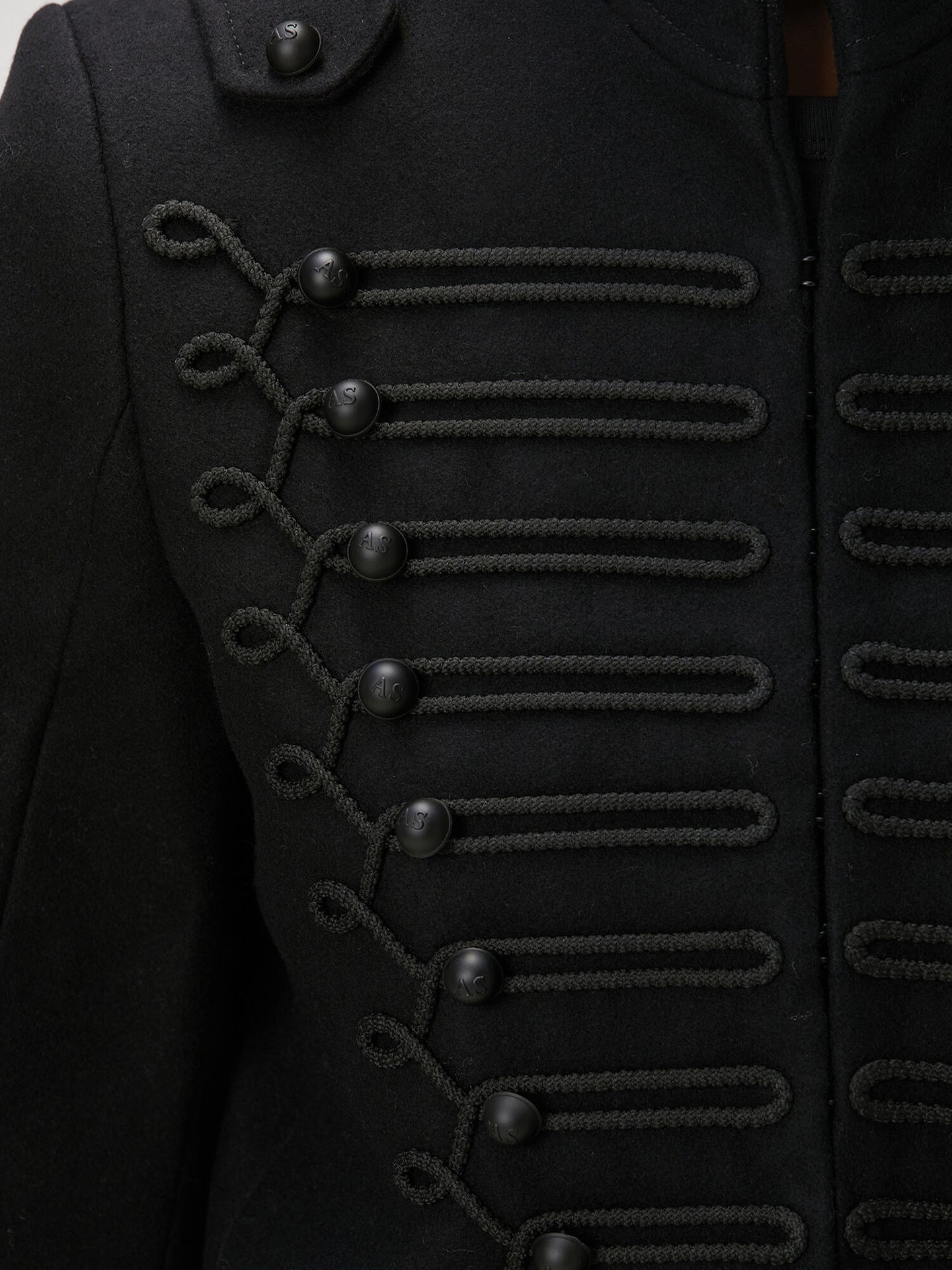 Cropped Military Style Black Jacket