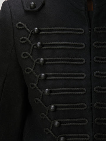 Cropped Military Style Black Jacket