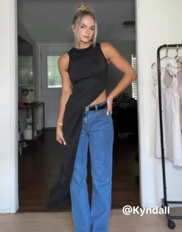 Asymmetrical Sleeveless Midi Top
