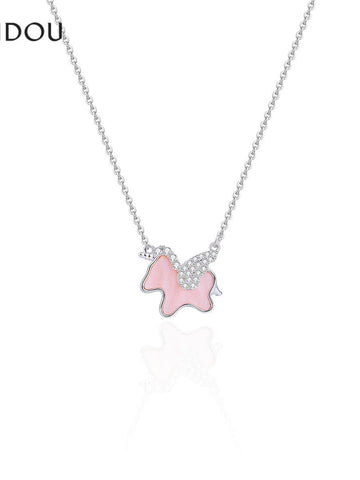 Cute Pink Unicorn Pendant Necklace