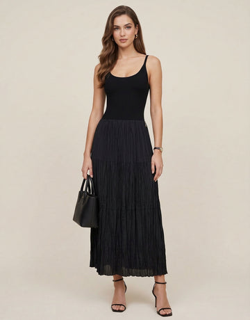 Paneled Maxi Tank Dress