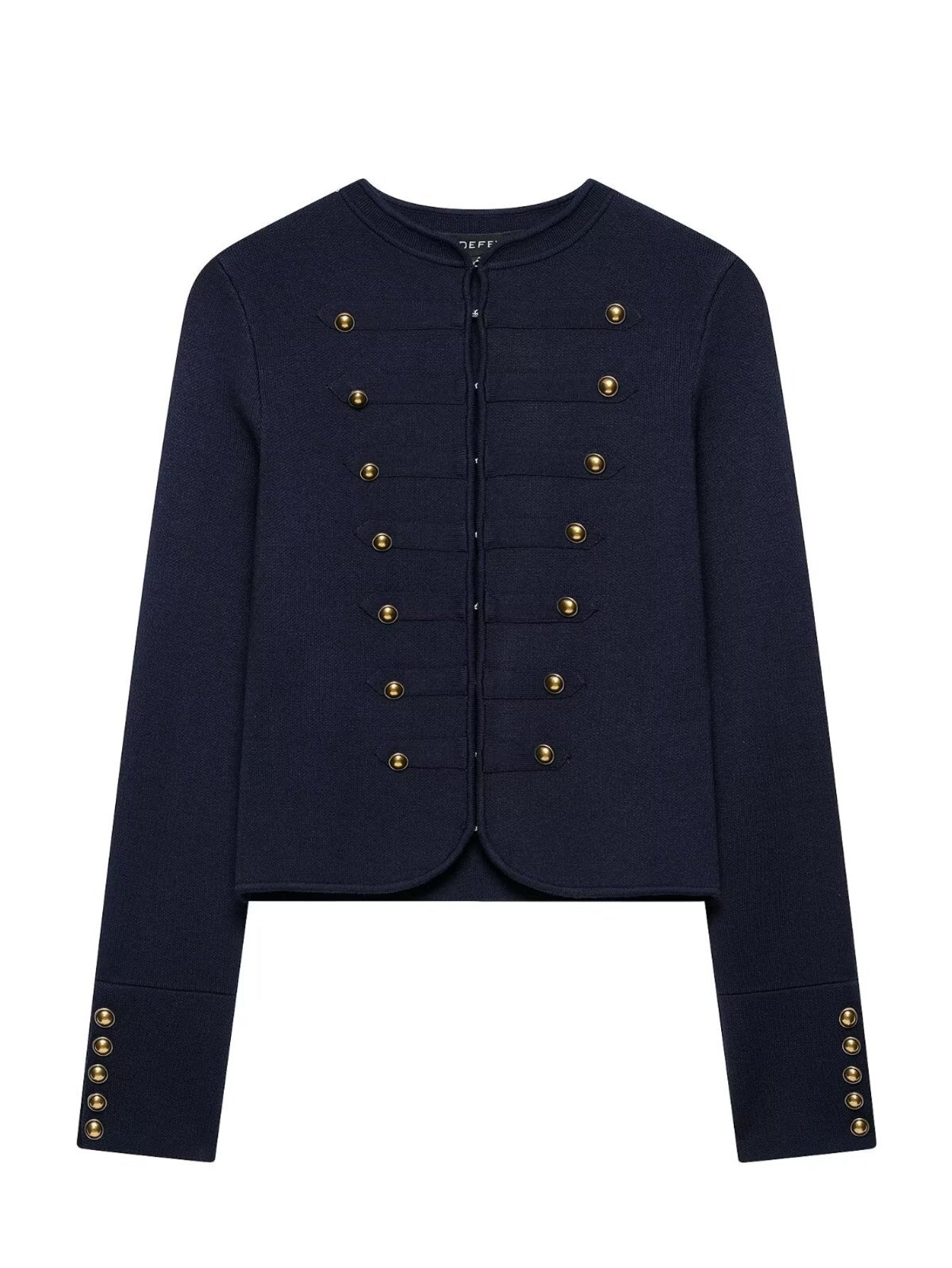 Military Inspired Gold Button Knit Jacket