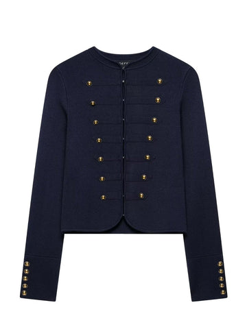 Military Inspired Gold Button Knit Jacket