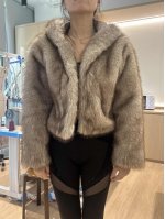 Cropped Plush Faux Fur Jacket