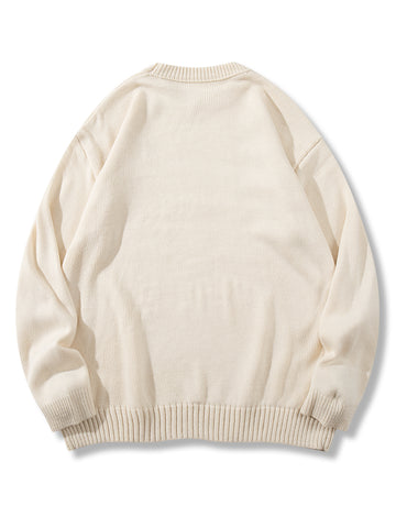 Oversized Broken Heart Embroidered Sweater