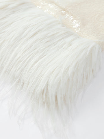 Sparkly Feather Trim Mini Dress