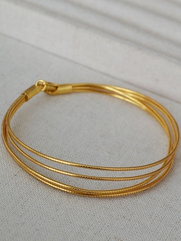 Minimalist Layered Gold Snake Chain Bracelet