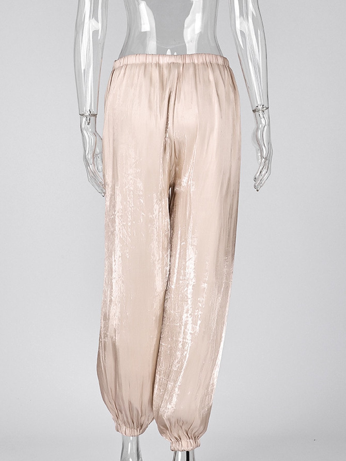 Silky Satin Elastic Hem Pants